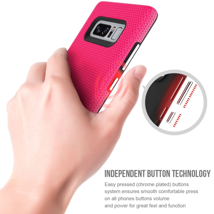 For Galaxy Note 8 PC + TPU Chrome Plated Press Button Anti-slip Protective Back Cover Case