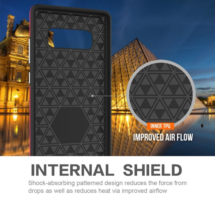 For Galaxy Note 8 PC + TPU Chrome Plated Press Button Anti-slip Protective Back Cover Case
