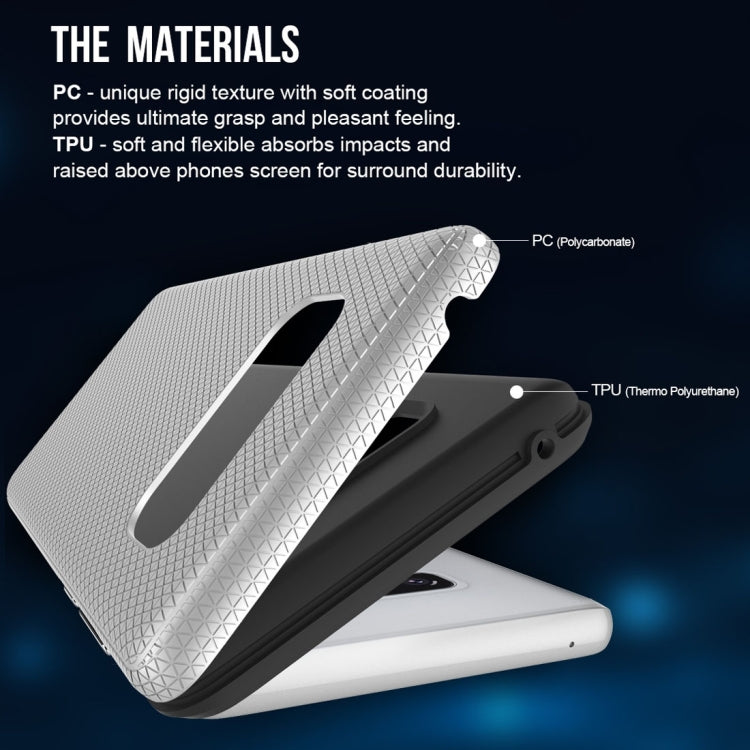 For Galaxy Note 8 PC + TPU Chrome Plated Press Button Anti-slip Protective Back Cover Case