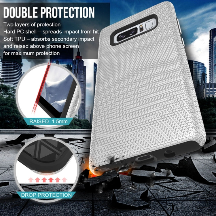 For Galaxy Note 8 PC + TPU Chrome Plated Press Button Anti-slip Protective Back Cover Case