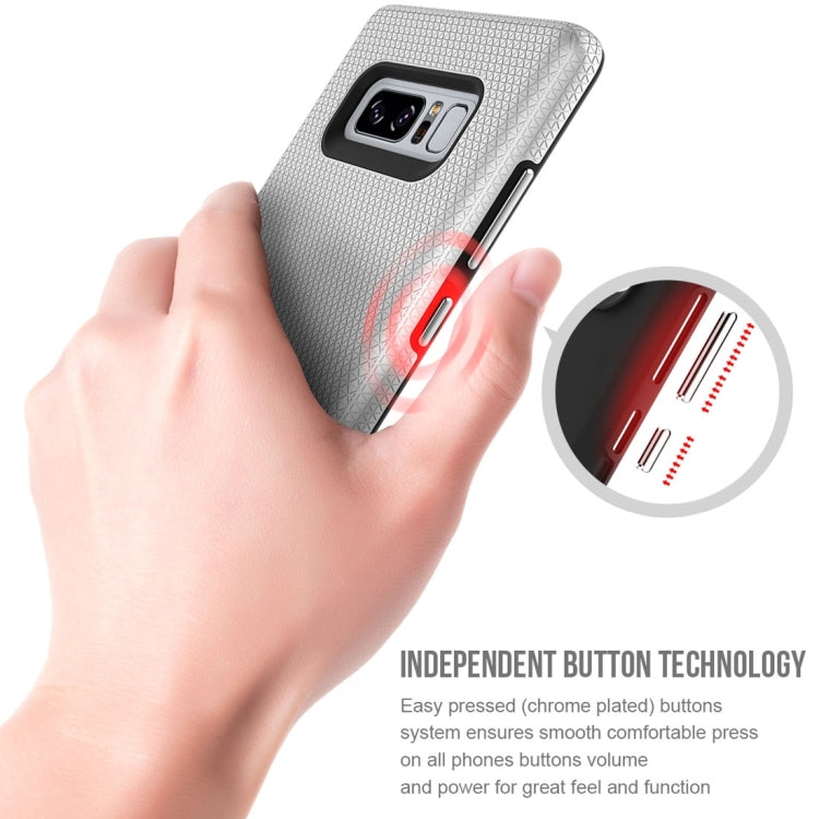 For Galaxy Note 8 PC + TPU Chrome Plated Press Button Anti-slip Protective Back Cover Case