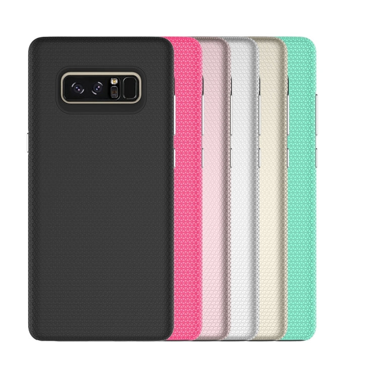 For Galaxy Note 8 PC + TPU Chrome Plated Press Button Anti-slip Protective Back Cover Case