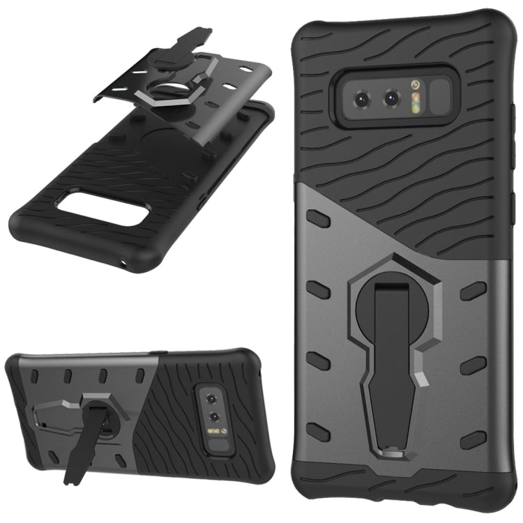 For Galaxy Note 8 PC + TPU Dropproof Sniper Hybrid Protective Back Cover Case with 360 Degree Rotation Holder