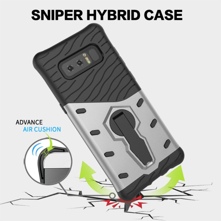 For Galaxy Note 8 PC + TPU Dropproof Sniper Hybrid Protective Back Cover Case with 360 Degree Rotation Holder