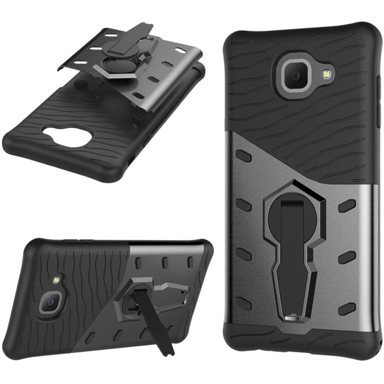 For Galaxy J7 Max PC + TPU Dropproof Sniper Hybrid Protective Back Cover Case with 360 Degree Rotation Holder