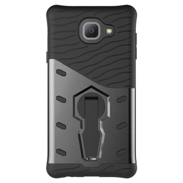 For Galaxy J7 Max PC + TPU Dropproof Sniper Hybrid Protective Back Cover Case with 360 Degree Rotation Holder