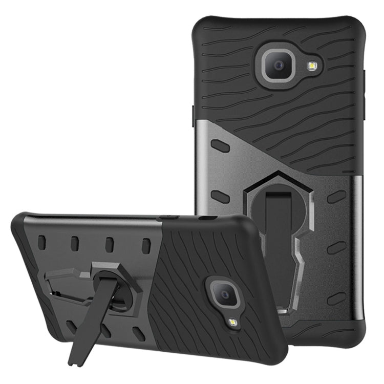 For Galaxy J7 Max PC + TPU Dropproof Sniper Hybrid Protective Back Cover Case with 360 Degree Rotation Holder