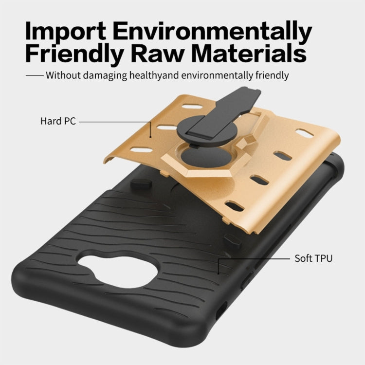 For Galaxy J7 Max PC + TPU Dropproof Sniper Hybrid Protective Back Cover Case with 360 Degree Rotation Holder