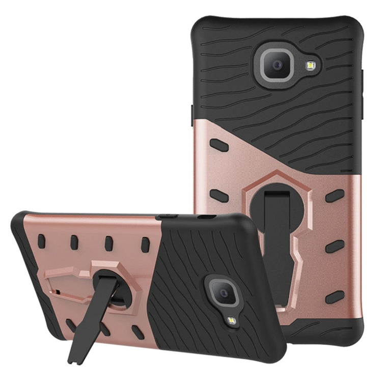 For Galaxy J7 Max PC + TPU Dropproof Sniper Hybrid Protective Back Cover Case with 360 Degree Rotation Holder