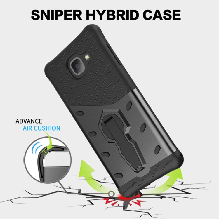 For Galaxy J7 Max PC + TPU Dropproof Sniper Hybrid Protective Back Cover Case with 360 Degree Rotation Holder