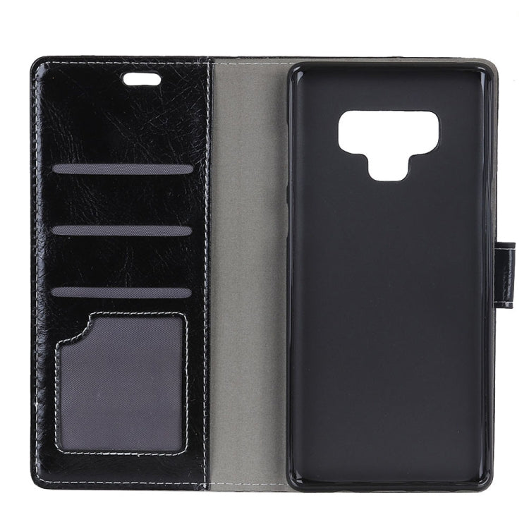 Retro Crazy Horse Texture Horizontal Flip Leather Case for Galaxy Note 9, with Holder & Card Slots & Photo Frame