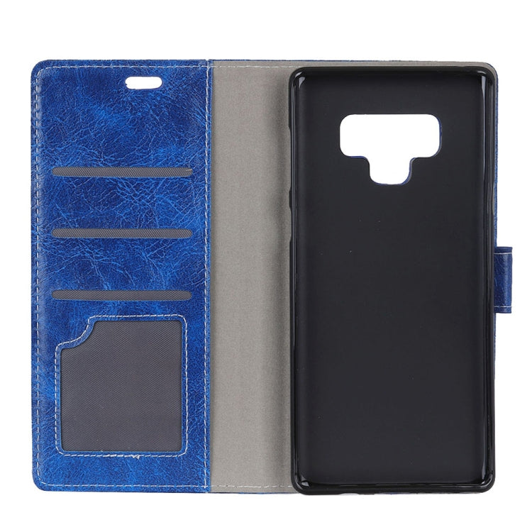 Retro Crazy Horse Texture Horizontal Flip Leather Case for Galaxy Note 9, with Holder & Card Slots & Photo Frame