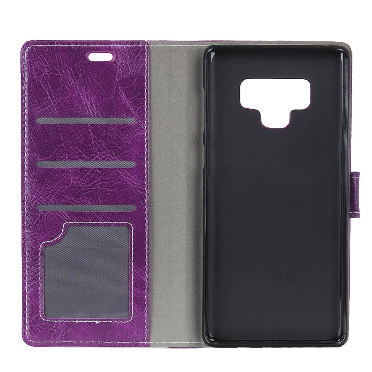 Retro Crazy Horse Texture Horizontal Flip Leather Case for Galaxy Note 9, with Holder & Card Slots & Photo Frame