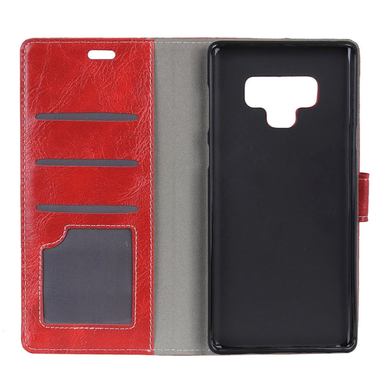 Retro Crazy Horse Texture Horizontal Flip Leather Case for Galaxy Note 9, with Holder & Card Slots & Photo Frame