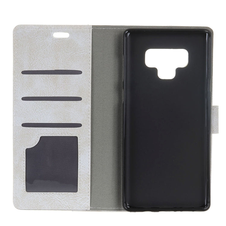 Retro Crazy Horse Texture Horizontal Flip Leather Case for Galaxy Note 9, with Holder & Card Slots & Photo Frame