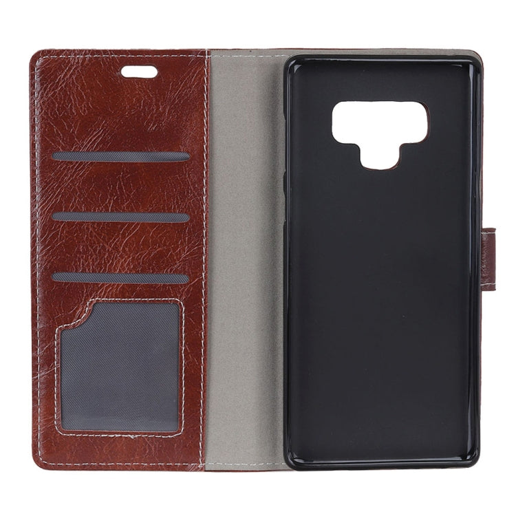 Retro Crazy Horse Texture Horizontal Flip Leather Case for Galaxy Note 9, with Holder & Card Slots & Photo Frame