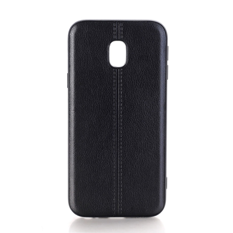 For Galaxy J3 (2017) / J330 (EU Version) Plain Weave Texture Leather Surface Protective Back Cover Case