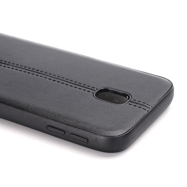 For Galaxy J3 (2017) / J330 (EU Version) Plain Weave Texture Leather Surface Protective Back Cover Case