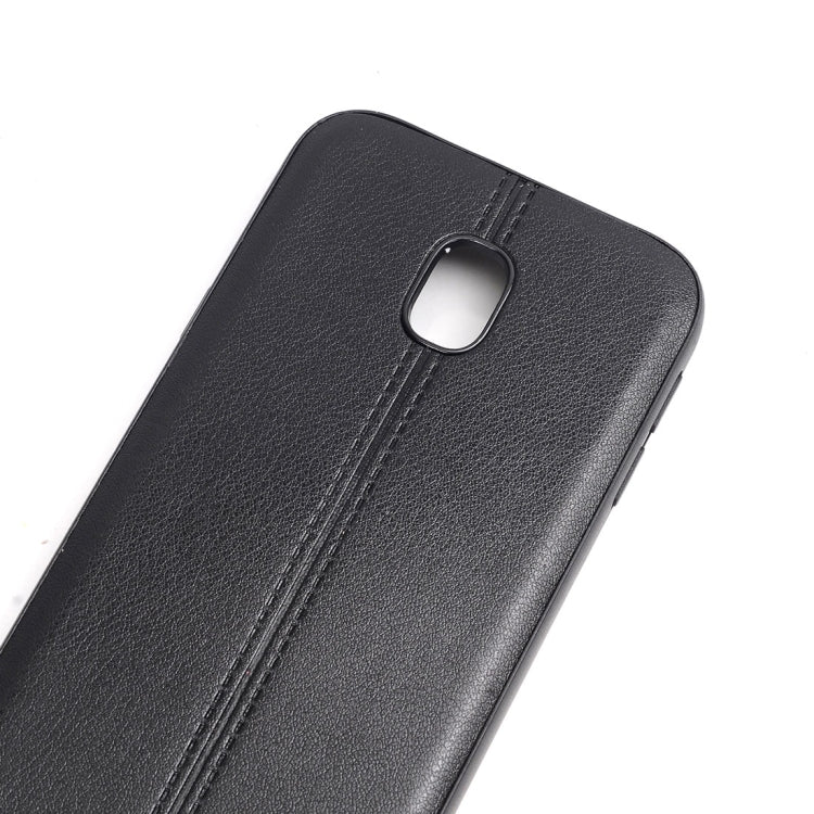 For Galaxy J3 (2017) / J330 (EU Version) Plain Weave Texture Leather Surface Protective Back Cover Case