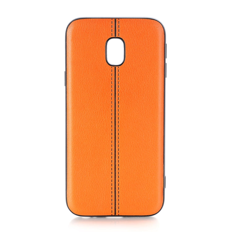 For Galaxy J3 (2017) / J330 (EU Version) Plain Weave Texture Leather Surface Protective Back Cover Case
