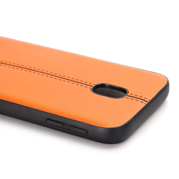 For Galaxy J3 (2017) / J330 (EU Version) Plain Weave Texture Leather Surface Protective Back Cover Case