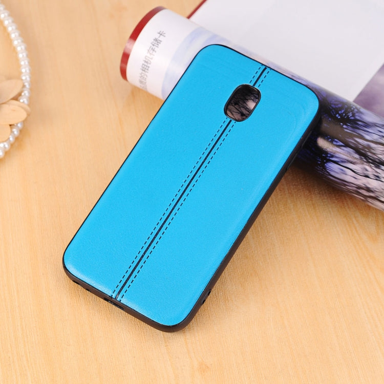 For Galaxy J3 (2017) / J330 (EU Version) Plain Weave Texture Leather Surface Protective Back Cover Case