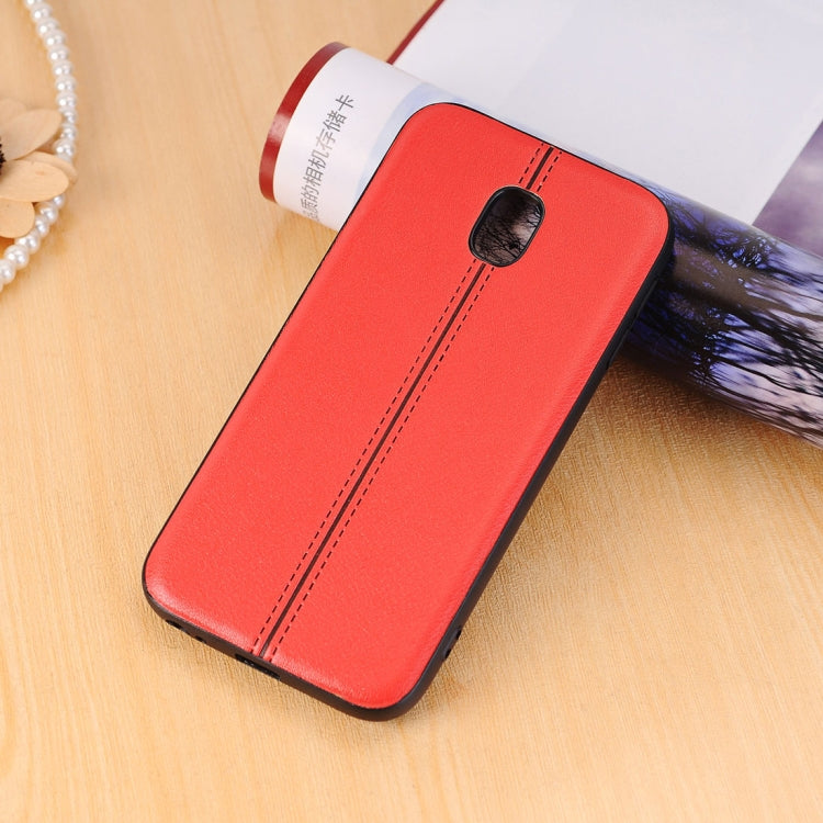 For Galaxy J3 (2017) / J330 (EU Version) Plain Weave Texture Leather Surface Protective Back Cover Case