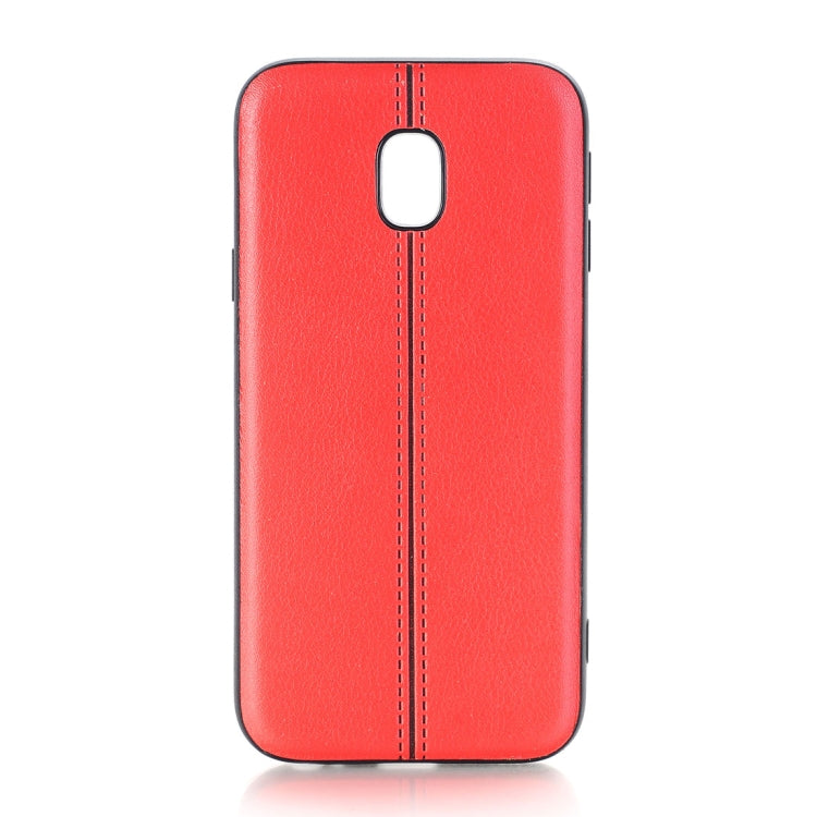 For Galaxy J3 (2017) / J330 (EU Version) Plain Weave Texture Leather Surface Protective Back Cover Case