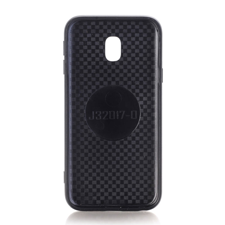 For Galaxy J3 (2017) / J330 (EU Version) Plain Weave Texture Leather Surface Protective Back Cover Case