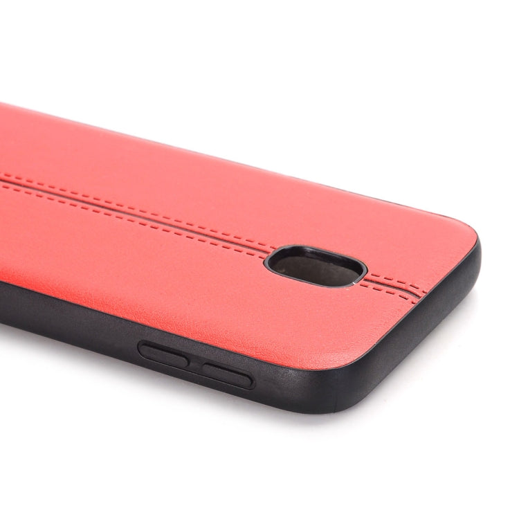 For Galaxy J3 (2017) / J330 (EU Version) Plain Weave Texture Leather Surface Protective Back Cover Case