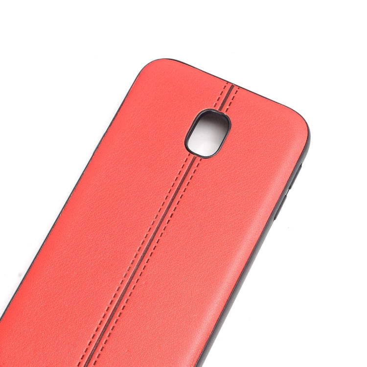 For Galaxy J3 (2017) / J330 (EU Version) Plain Weave Texture Leather Surface Protective Back Cover Case