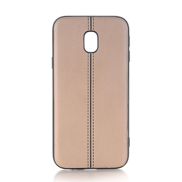 For Galaxy J3 (2017) / J330 (EU Version) Plain Weave Texture Leather Surface Protective Back Cover Case