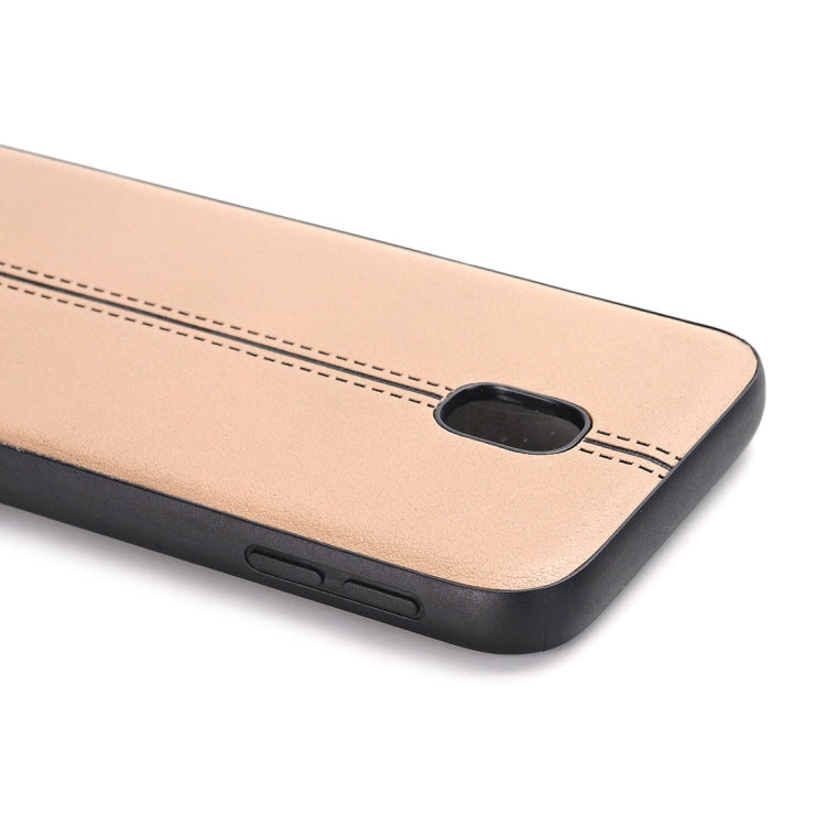 For Galaxy J3 (2017) / J330 (EU Version) Plain Weave Texture Leather Surface Protective Back Cover Case
