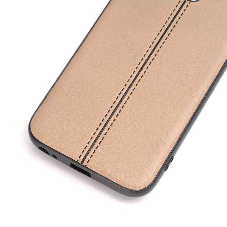 For Galaxy J3 (2017) / J330 (EU Version) Plain Weave Texture Leather Surface Protective Back Cover Case