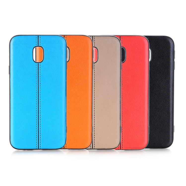For Galaxy J3 (2017) / J330 (EU Version) Plain Weave Texture Leather Surface Protective Back Cover Case