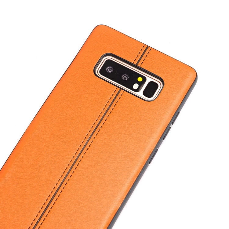 For Galaxy Note 8 Plain Weave Texture Leather Surface Protective Back Cover Case