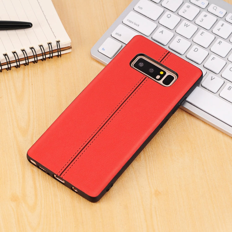 For Galaxy Note 8 Plain Weave Texture Leather Surface Protective Back Cover Case