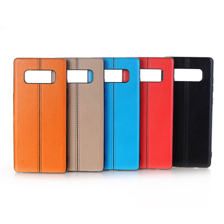 For Galaxy Note 8 Plain Weave Texture Leather Surface Protective Back Cover Case