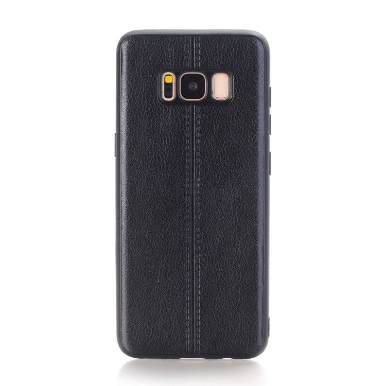 For Galaxy S8 Plain Weave Texture Leather Surface Protective Back Cover Case