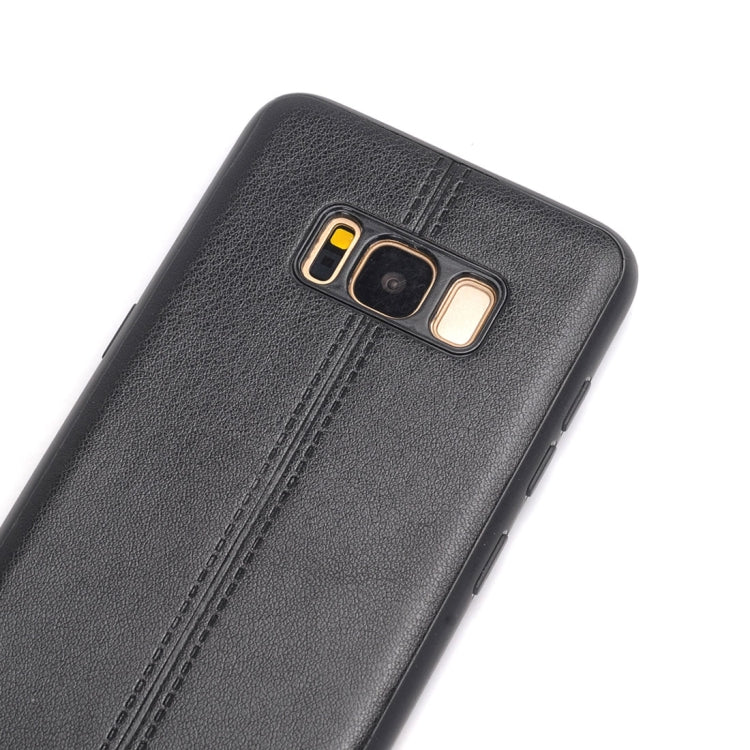 For Galaxy S8 Plain Weave Texture Leather Surface Protective Back Cover Case