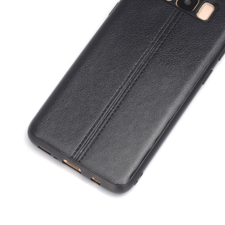 For Galaxy S8 Plain Weave Texture Leather Surface Protective Back Cover Case