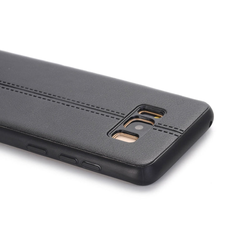 For Galaxy S8 Plain Weave Texture Leather Surface Protective Back Cover Case