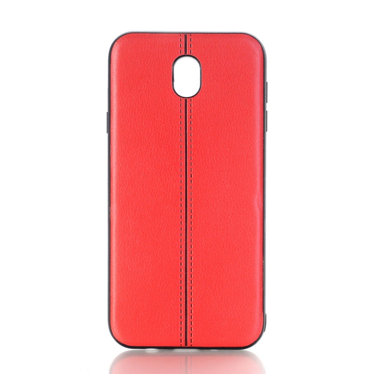 For Galaxy J7 (2017) / J730 (EU Version) Plain Weave Texture Leather Surface Protective Back Cover Case