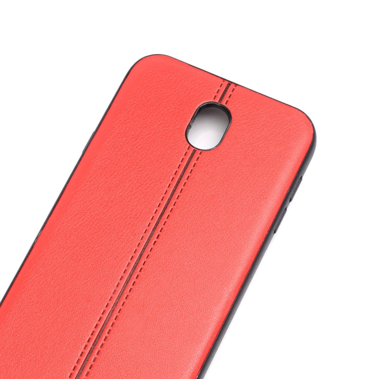 For Galaxy J7 (2017) / J730 (EU Version) Plain Weave Texture Leather Surface Protective Back Cover Case