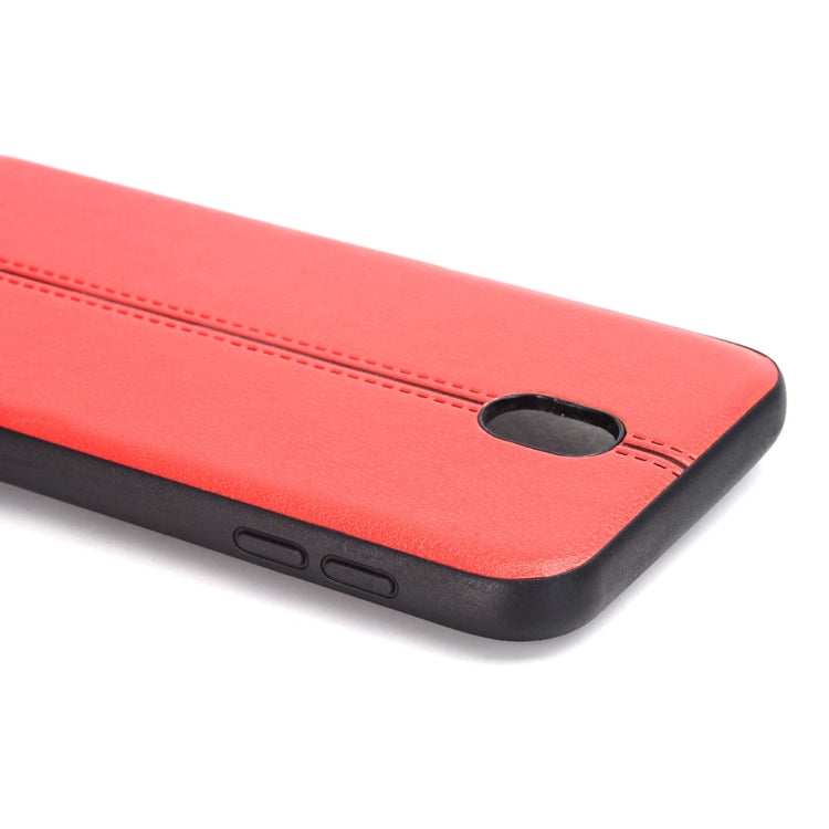 For Galaxy J7 (2017) / J730 (EU Version) Plain Weave Texture Leather Surface Protective Back Cover Case