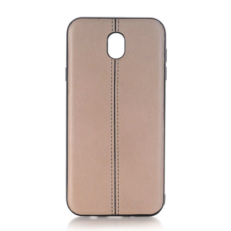 For Galaxy J7 (2017) / J730 (EU Version) Plain Weave Texture Leather Surface Protective Back Cover Case