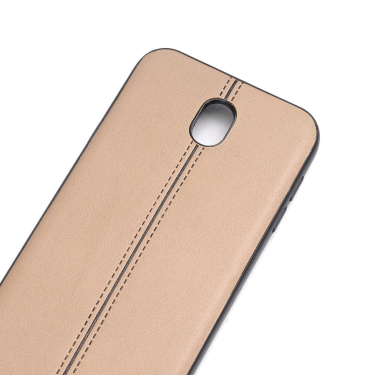 For Galaxy J7 (2017) / J730 (EU Version) Plain Weave Texture Leather Surface Protective Back Cover Case