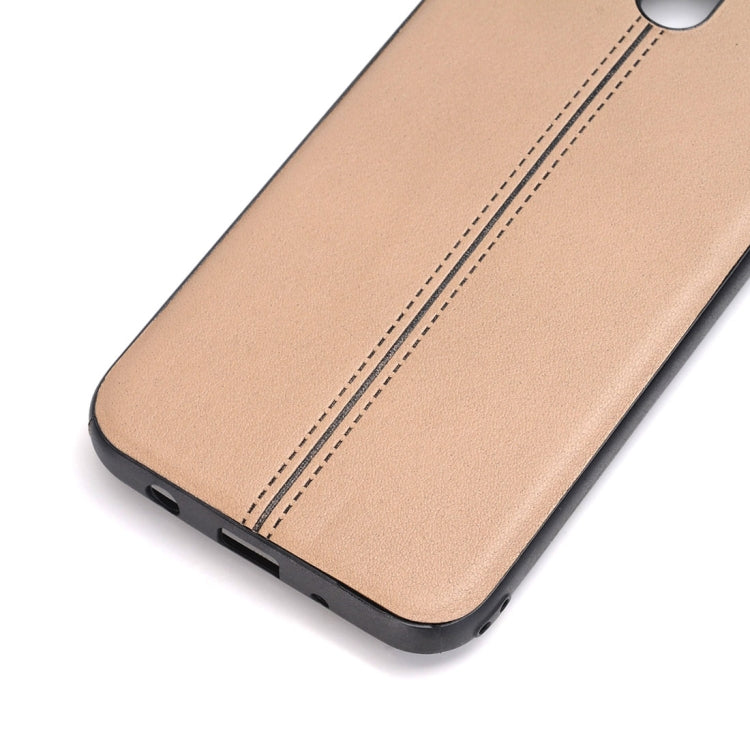 For Galaxy J7 (2017) / J730 (EU Version) Plain Weave Texture Leather Surface Protective Back Cover Case
