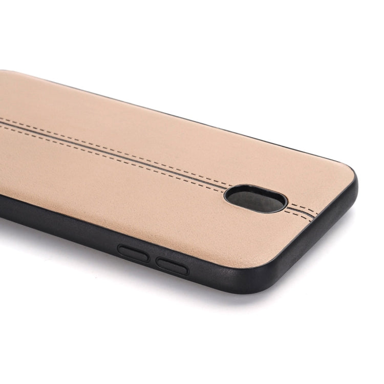 For Galaxy J7 (2017) / J730 (EU Version) Plain Weave Texture Leather Surface Protective Back Cover Case