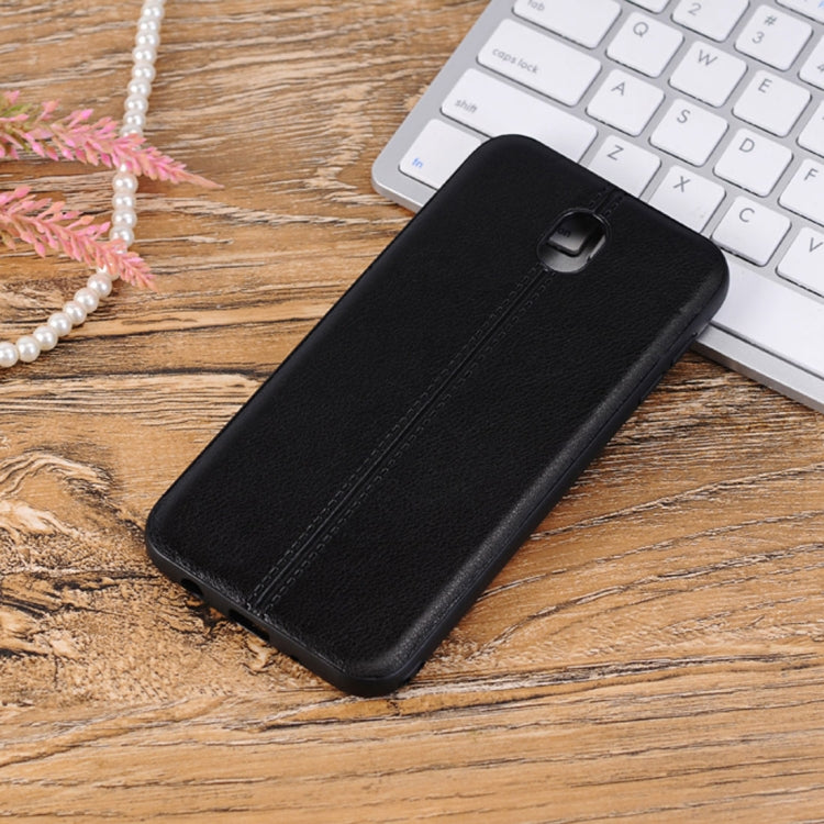 For Galaxy J5 (2017) / J530 (EU Version) Plain Weave Texture Leather Surface Protective Back Cover Case